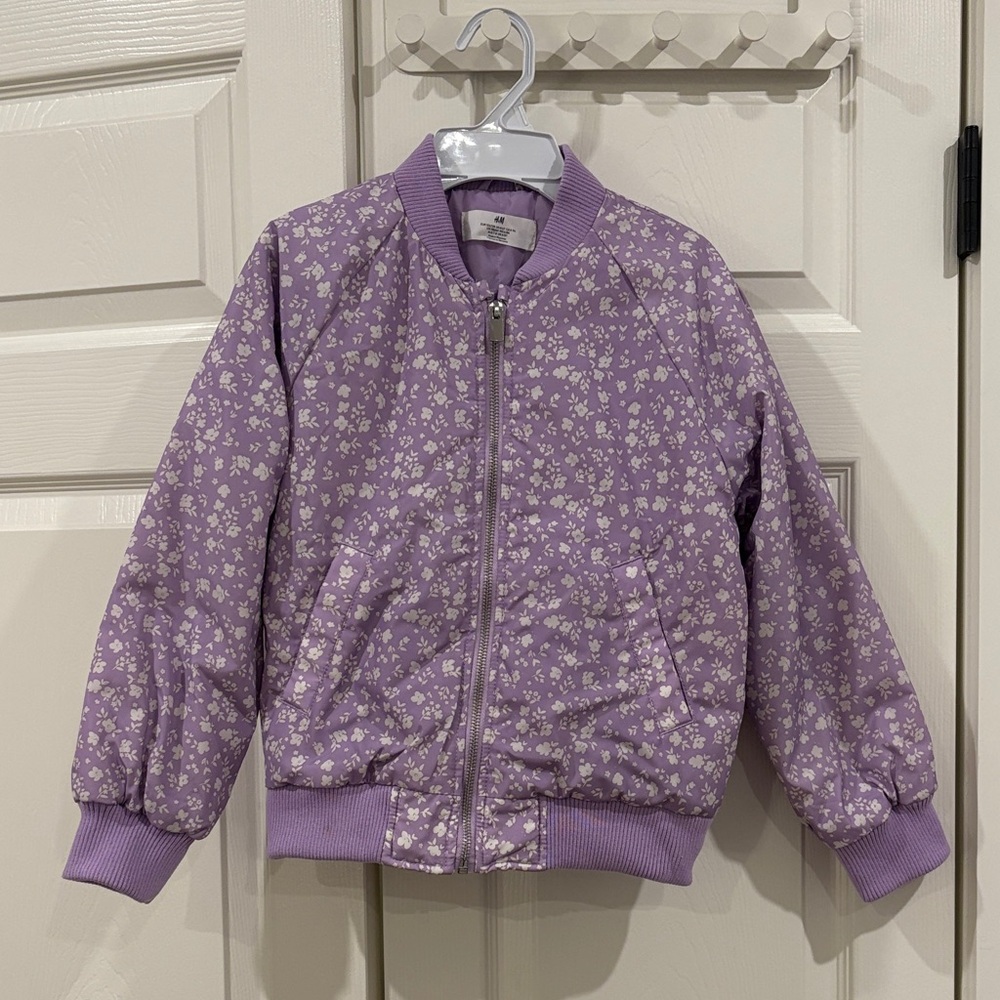 H&M Kids Purple Floral Puffer Jacket